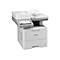 Weißer Brother Multifunktionsdrucker vor neutralem Hintergrund mit Touchscreen-Display.