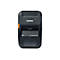 Schwarzer Etikettendrucker, Marke Brother, Modell RJ-3250 WB, Orangefarbener Knopf.