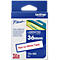 A package of Brother tape, blue and white text, 36mm, red tape on white.