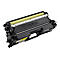 Cartouche de toner Brother noire avec rouleau jaune, sur fond blanc.