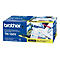 Gelbe Brother TN-130Y Toner-Kartusche in ihrer Verpackung, mit Text wie 'Brother' und technischen Angaben.