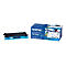 Blaues Toner Cartridge und Karton mit Beschriftung Brother TN-135C. Der Karton zeigt ein Diagramm.