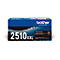 Blauer Karton mit weißem Aufdruck. Aufschrift: Brother, 2510XXL, Toner Cartridge.