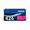 Une cartouche de toner Brother, modèle TN426M, avec de grandes lettres '426'. Accents de couleur bleu et magenta.