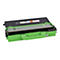 Une cartouche de toner Brother noire et verte. Des symboles d'avertissement sont reprÃ©sentÃ©s sur le dessus, y compris l'inscription WT-223CL.
