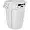 Brute recyclebare afvalbak, polyethyleen, rond, 121 l, wit