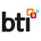 Logo mit schwarzem Schriftzug "bti" und farbigen Quadraten darüber.