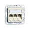 BTR C6A Module 3 Port 180° UPk - Anschlussdose, Unterputz - CAT 6a - RJ-45 X 3 - Pure White, RAL 9010