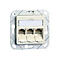 BTR C6A Module 3 Port 270° UPk - Anschlussdose, Unterputz - CAT 6a - RJ-45 X 3 - Pure White, RAL 9010