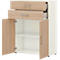 Bürokommode TEMPIO, aus Holz, 2 Türen, 2 Schubkästen, 3 OH, B 800 x T 340 x H 1070 mm, weiss/Sonoma Eiche