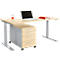 Büromöbelset 2-tlg. MODENA FLEX, höhenverstellbar, Breite 1600 mm