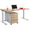 Büromöbelset 2-tlg. MODENA FLEX, höhenverstellbar, Breite 1600 mm