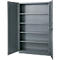 Büroschrank, 5 OH, abschließbar, mit aufliegenden Türen, B 1200 mm, Basaltgrau