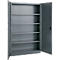Büroschrank, 5 OH, abschließbar, mit aufliegenden Türen, B 1200 mm, Basaltgrau