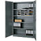 Büroschrank, 5 OH, abschließbar, mit aufliegenden Türen, B 1200 mm, Basaltgrau
