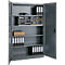 Büroschrank, 5 OH, abschließbar, mit aufliegenden Türen, B 1200 mm, Basaltgrau