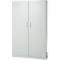 Büroschrank, 5 OH, abschließbar, mit aufliegenden Türen, B 1200 mm, Lichtgrau