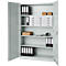 Büroschrank, 5 OH, abschließbar, mit aufliegenden Türen, B 1200 mm, Lichtgrau