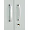 Büroschrank, 5 OH, abschließbar, mit aufliegenden Türen, B 1200 mm, Lichtgrau