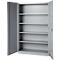 Büroschrank, 5 OH, abschließbar, mit aufliegenden Türen, B 1200 mm, Weißalu