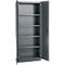 Büroschrank, 5 OH, abschließbar, mit aufliegenden Türen, B 800 mm, Basaltgrau