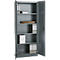 Büroschrank, 5 OH, abschließbar, mit aufliegenden Türen, B 800 mm, Basaltgrau