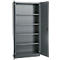 Büroschrank, 5 OH, abschließbar, mit aufliegenden Türen, B 950 mm, Basaltgrau
