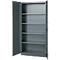 Büroschrank, 5 OH, abschließbar, mit aufliegenden Türen, B 950 mm, Basaltgrau