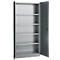 Büroschrank, 5 OH, abschließbar, mit aufliegenden Türen, B 950 mm, Basaltgrau/Weißalu