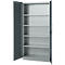 Büroschrank, 5 OH, abschließbar, mit aufliegenden Türen, B 950 mm, Basaltgrau/Weißalu