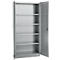 Büroschrank, 5 OH, abschließbar, mit aufliegenden Türen, B 950 mm, Weißalu
