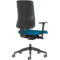 Bürostuhl NowyStyl UTILA, mit Armlehnen, Synchronmechanik, Muldensitz, sitzhöhen-/tiefenverstellbar, Rückenlehne gepolstert, blau/blau