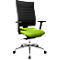 Bürostuhl SSI PROLINE S3, Synchronmechanik, mit Armlehnen, 3D-Netz-Rückenlehne, Bandscheibensitz, apfelgrün/schwarz