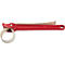 Rode oliefiltersleutel met beige riem die door het gereedschap loopt.
