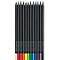 Buntstifte Faber-Castell Black Edition, schwarzes Holz, Dreikantform, farbsortiert, 12er Etui
