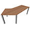 Bureau 135° SOLUS PLAY, 4 pieds, asymétrique, extension à droite, l. 2165 x P 800 x H 720 - 820 mm, cerisier Romana