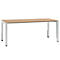 Bureau 135° SOLUS PLAY, 4 pieds, asymétrique, extension à droite, l. 2165 x P 800 x H 720 - 820 mm, chêne de tourbière