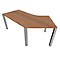 Bureau 135° SOLUS PLAY, 4 pieds, asymétrique, extension à gauche, l. 2165 x P 800 x H 720 - 820 mm, cerisier Romana