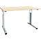 Bureau ALICANTE, pieds en C, rectangulaire, l. 1200 x P 800 x H 680 - 820 mm, coloris érable