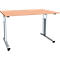 Bureau ALICANTE, pieds en C, rectangulaire, l. 1200 x P 800 x H 680 - 820 mm, coloris hêtre