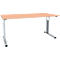 Bureau ALICANTE, pieds en C, rectangulaire, l. 1600 x P 800 x H 680 - 820 mm, coloris hêtre