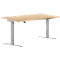 Bureau assis/debout, extension à droite, l. 1800 mm, érable 
