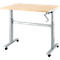 Bureau assis/debout Multitable, table à manivelle, hauteur ajustable, l. 800 mm, coloris érable/alu blanc 