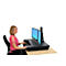 Bureau assis-debout WorkFit-T Ergotron, hauteur réglable, dimensions l. 889 x P 584 mm, noir