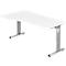 Bureau asymétrique ULM, à gauche ou à droite, l. 1800 x P 800/1000 x H 650 - 850 mm, blanc