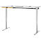 Bureau avec tiroir à accessoires en bambou &amp; passage de câbles en feutre recyclé, réglable en hauteur électriquement, L 1600 x P 800 x H 605-1265 mm, gris clair/argenté