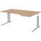Bureau BARI, asymétrique, extension à droite, pieds en C, l. 1800 x P 800 mm, coloris chêne