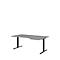 Bureau BARI avec extension, pieds en T, extension à droite, l. 1800 x P 1000/800 x H 680 - 820 mm, gris moyen/anthracite
