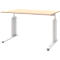 Bureau BARI, pieds en C, forme B, rectangulaire, l. 1200 x P 800 x H 680 - 820 mm, coloris érable