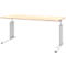 Bureau BARI, pieds en C, forme B, rectangulaire, l. 1600 x P 800 x H 680 - 820 mm, coloris érable